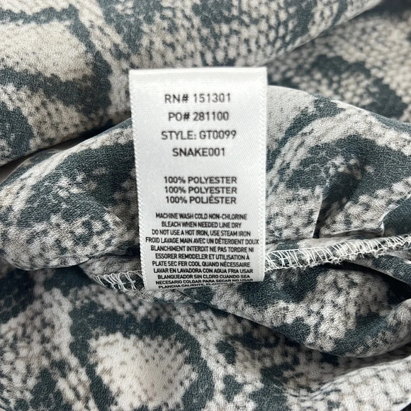 Good American Tank Top Womens 2 Black Cream Snakeskin Print‎ Ruched Medium - Picture 11 of 13